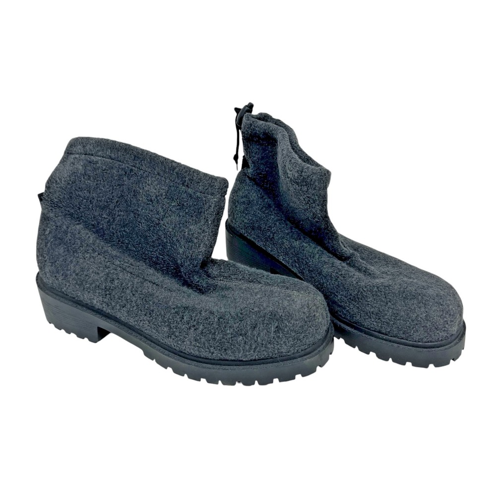 Crater Ridge Gray Fleece Ankle‎ Boots Women's Size 10 NEW With Drawstring Tie